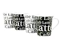 Konitz Caf&eacute; Latte Writing 12-Ounce Cups, Set of 4, Black,White