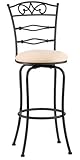 Hillsdale Aurora 30-Inch Black Matte Swivel Barstool Swivel with Fawn/Beige ....