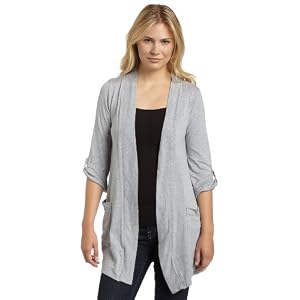 Splendid Women's 1X1 3/4 Sleeve Pocket Cardigan