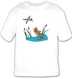 T-shirt with using, binoculars, wildlife, dog, hunting, bird, marsh, hunter by SHOPZEUS