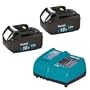 Makita (1) DC18RA Charger & (2) BL1830 Batteries NEW