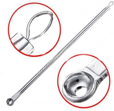 2pcs Pro Silver Blackhead Comedone Remover Acne Blemish Pimple Extractor Tool