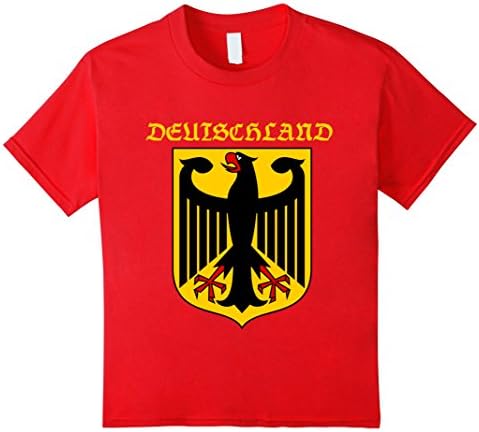 Kids DEUTSCHLAND Coat Of Arms German T Shirt 8 Red