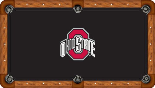 Ohio State Pool Table Felt - Recreational 9ft - O Logo Black