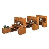 Align Triple LDesk Set Light Cherry Finish/Gray Accents