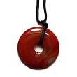 Jasper Polished Gemstone Donut Pendant on Adjustable Silk Choker
