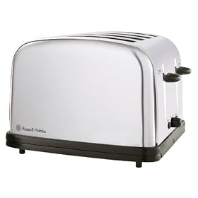 Russell Hobbs 14144 4-Slice Classic Toaster, Satin Finish, Wide Long Slots, Frozen, Cancel and Reheat Functions