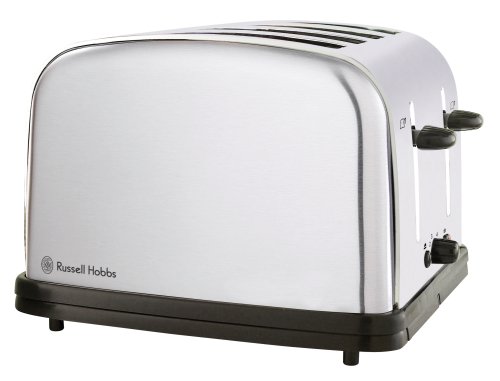 Russell Hobbs 14144 4-Slice Classic Toaster, Satin Finish, Wide Long Slots, Frozen, Cancel and Reheat Functions