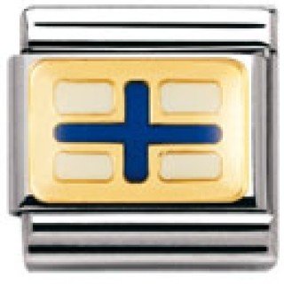 Nomination Composable Classic NAUT. ALPHAB. Edelstahl, Email und 18K-Gold (X) 030233 Preisvergleich