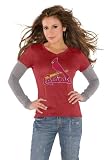 St. Louis Cardinals Red Women's Primary Logo Tri Blend Long Sleeve Layered T-Shirt- by Alyssa Milano