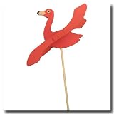 Pink Flamingo Wooden Twirling Yard Stake