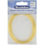 Beadalon Memory Wire Oval Bracelet Large Gold Plated, 0.35-Ounce