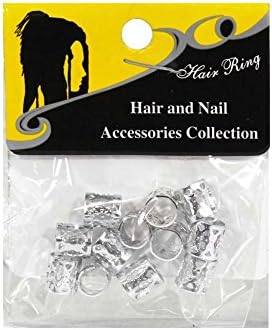 Dreadlock Cuffs Clip Beads for Braiding Hair (Silver)