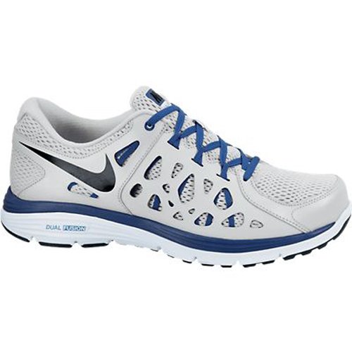 Nike Men's Dual Fusion Run 2 Pr Platinum/Blk/Bl Rbbn/White Running Shoe 8 Men US price