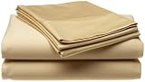 400-Thread-Count 100% Cotton Sateen Queen Sheet Set, Gold