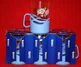 Set of 6 Hot Content Tea Coffee Glasses w/ Color Glass-Holders Made in Poland