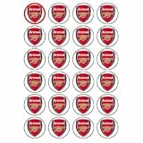 Arsenal Crest style 24 Edible Wafer Paper Fairy/Cup Cake Toppers on an A4 sheet - Birthday Cake and Party Idea