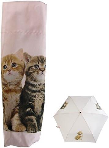OKAMOTO TOKYO JAPAN British Shorthair Kitten Folding Umbrella 39inches Light Pink