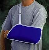 Arm Sling - Large Blue Deluxe Arm Sling Soft foam padded fabric with 1 inch strap. Classic envelope style sling with hook & loop closure.