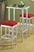 Marta Counter Dining Red Leather Set Aluminum