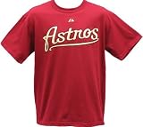 Mens Houston Astros #17 Lance Berkman Red Name & Number Tshirt