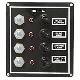 LED Switch Panel - 4-Gang Switch Panel, 5" x 4 1/2"