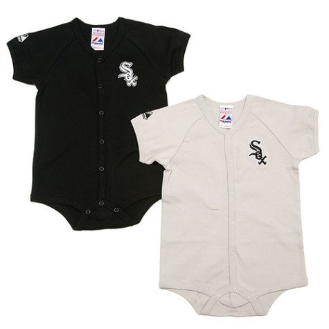 MLB Infant/Toddler Boys' Chicago White Sox Two Piece Creeper Set (Black, 12 Months)