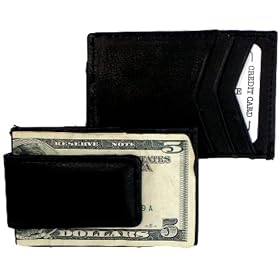Leather Money Clip & Credit Card Holder - Style 1010R