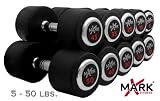 XMark Fitness Commercial Rubber Round Dumbbell Set