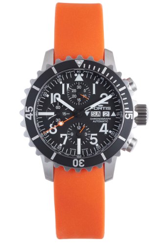 Fortis Men's 671.10.41 SI.20 B-42 Marinemaster Automatic Orange Rubber Chronograph Date Watch
