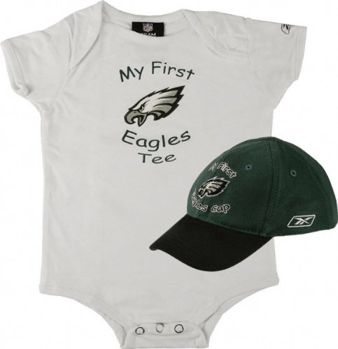 Philadelphia Eagles Boys Newborn 6-9 mos. My First Cap & Bodysuit Set