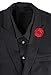 Men's Lapel Flower Pin Handmade Boutonniere for Suit - Begonia (Red)