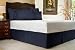 Navy Sateen Stripe Tailored Bed Skirt with 14" Drop, Twin XL
