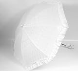 Beautiful Beginnings Buggy Parasol with quick release clip; White Broidery Anglaise
