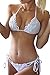 Fanala Sexy Women Bandeau Lace Crochet Bikini Set Push Up Bra Swimwear