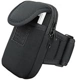 Big Mango Fashion Two Compartments Zipper Bag Gym Running Sport Workout Nylon Armband Compatible with Apple iPhone 5 5c 5s,iPhone 4 4s ,ipod,Moeny,Key and Walkman - Black