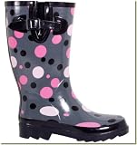 Western Chief - Women's Tiny Bubbles Charcoal & Pink Rain Boots