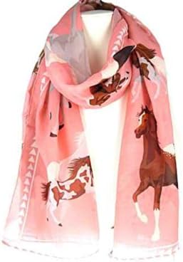 Beautiful Inspirational Horse Theme Orange Fashion Scarf w/Gift Box Noona Beautiful Inspirational Horse Theme Peach Fashion Scarf w/Gift Box