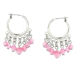 Silver Tone Pink Mini Chandelier Earrings