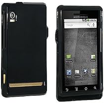 Black Rubberized Snap On Faceplate for Motorola Droid A855