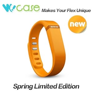 WoCase Replacement Accessory Wristband Tangerine Tango/Orange (Large/Small) with Clasp for Fitbit Flex Activity and Sleep Tracker (Large (6.3