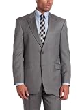 Tommy Hilfiger Men’s 2 Button Side Vent Trim Fit Stripe Suit with Flat Front Pant and Peak Lapel