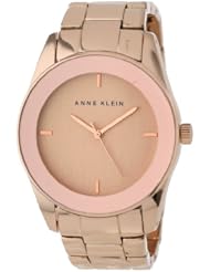 Anne Klein Womens AK/1264RGRG Wall-To-Wall Crystal Rose Gold-Tone Bracelet Watch