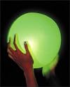 INFLATABLE GLOW BEACH BALL WITH GREEN GLOW STICK