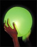 INFLATABLE GLOW BEACH BALL WITH GREEN GLOW STICK