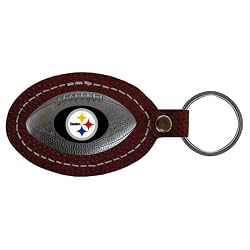 Pittsburgh Steelers Leather Football Key Tag - NFL Football - Fan Shop Sports Team Merchandise