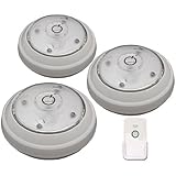 Rite Lite LPL623WRC 5 LED Puck Light with Remote, 3-Pack