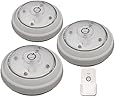 Rite Lite LPL623WRC LED Pivot and Swivel Puck Light with Remote, White, 3-Pack