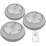 Rite Lite LPL623WRC LED Pivot and Swivel Puck Light with Remote, White, 3-Pack