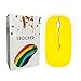 SROCKER T3 Ultra-thin 2.4GHz Wireless Silent Click Optical Mouse/Mice 3 Adjustable DPI Levels with 4 Buttons and Nano USB Receiver for Laptop/PC/Mac(Yellow)